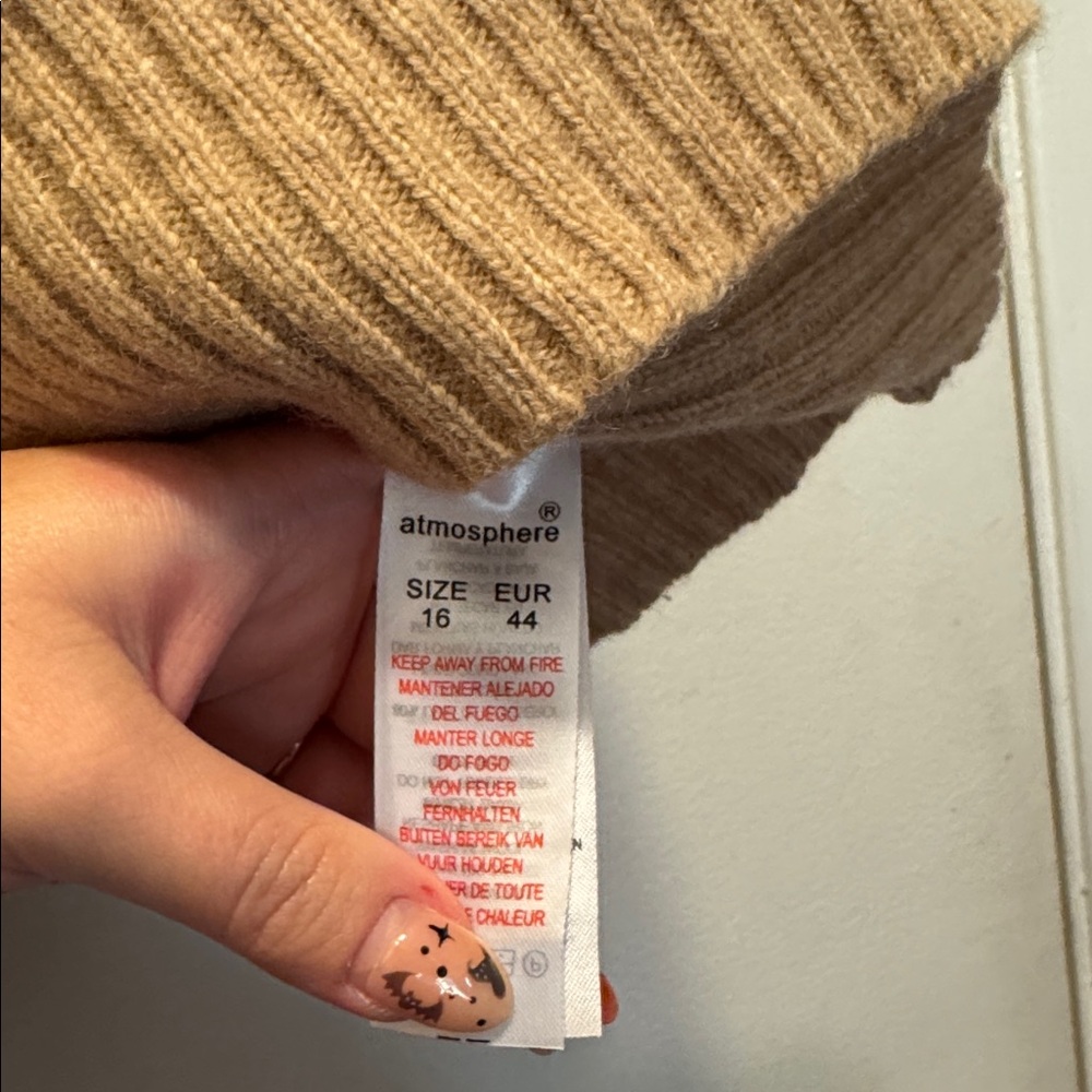 Atmosphere Ribbed Tan Sweater Top - Picture 3 of 4